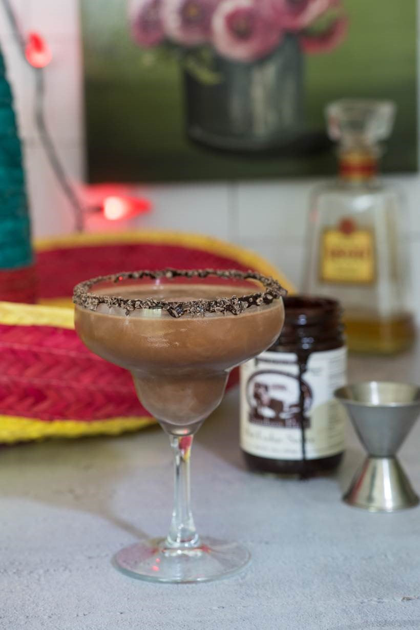 Frozen Chocolate Caramel Margarita with Sea Salt
